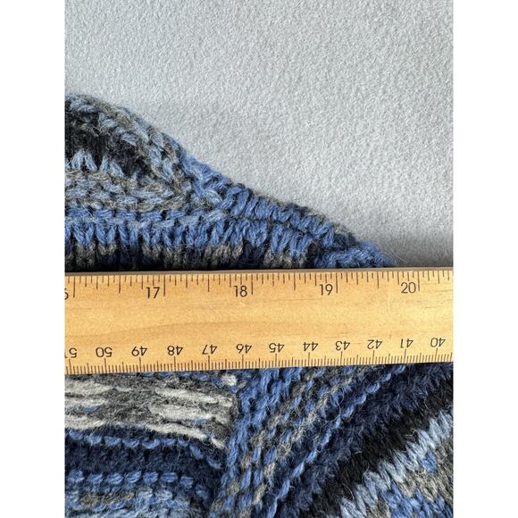 Native Youth Fair Isle Knit Sweater Blue Gray Wool Blend Men’s LGE NWT MSRP $100 - Picture 11 of 14